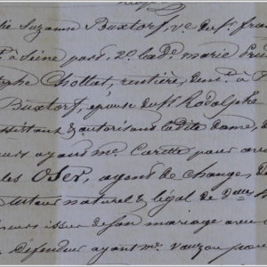 Marie Prudence CRESSENT veuve BUXTORF – Déclaration de succession