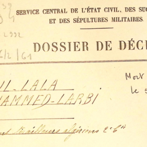 Dossier militaire – KEHOUL Lala